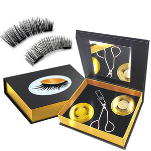 Dual Magnetic Lashes, Magnetic Eyelashes without Eyeliner, Reusable Magnetic eyelash Kit