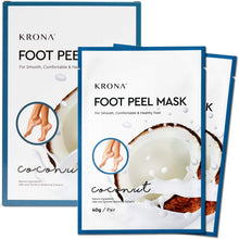 Load image into Gallery viewer, KRONA Coconut Foot Peel Mask- Safe &amp; Natural - Perfect Foot Mask For Men &amp; Women, 2 Packs