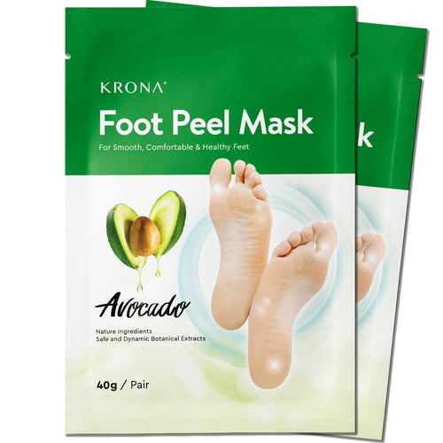 KRONA Avocado Foot Peel Mask, Safe & Natural For Men & Women,  2 Packs