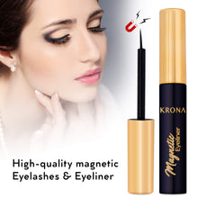 Load image into Gallery viewer, KRONA Magnetic Eyelashes Kit - 1 Tube Of Magnetic Eyeliner &amp; 5 Pairs Of Reusable Falsies With Tweezer