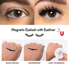 Load image into Gallery viewer, KRONA Magnetic Eyelashes Kit - 2 Tubes Of Magnetic Eyeliner &amp; 5 Pairs Of Reusable Falsies With Applicator - No Glue Needed