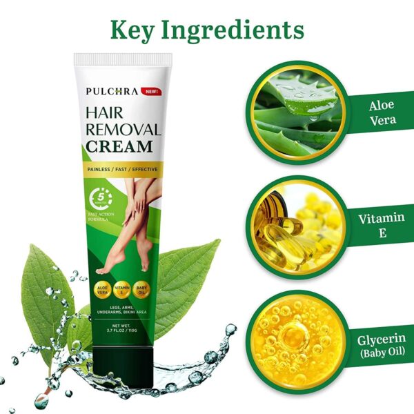 Hair Removal Cream for Women and Men - Leg & Pubic & Bikini Hair Removal Premium Depilatory Cream - Image 4