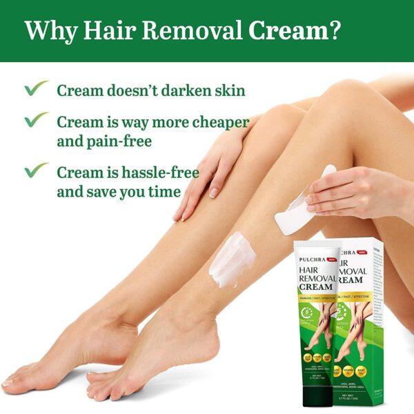 Hair Removal Cream for Women and Men - Leg & Pubic & Bikini Hair Removal Premium Depilatory Cream - Image 6